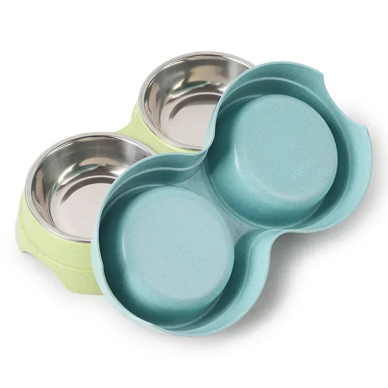 Premium Stainless Steel Double Pet Bowls for Small Dogs - Convenient and Durable Feeding Solution