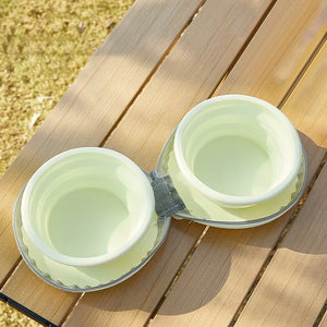 Dual-Function Foldable Silicone Dog Bowl for Travel and Outdoor Adventures