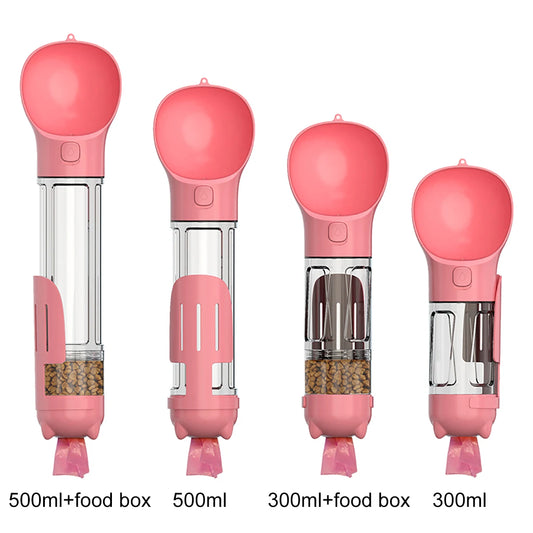 3-in-1 Portable Pet Water Bottle and Food Feeder with Waste Disposal