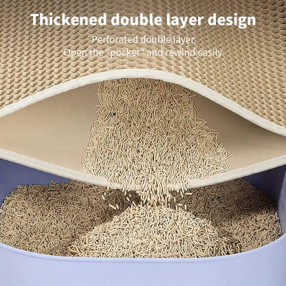 Revolutionary Large Cat Litter Mat - Advanced Honeycomb Design for Effortless Cleanup and Ultimate Comfort