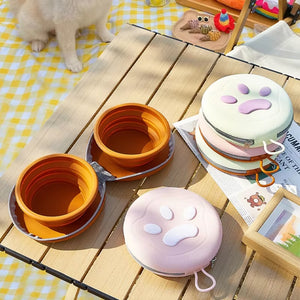 Dual-Function Foldable Silicone Dog Bowl for Travel and Outdoor Adventures
