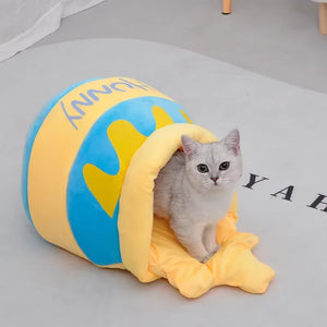 The Purr-fectly Cozy Thickened Honey Jar Cat Bed for Your Feline Royalty