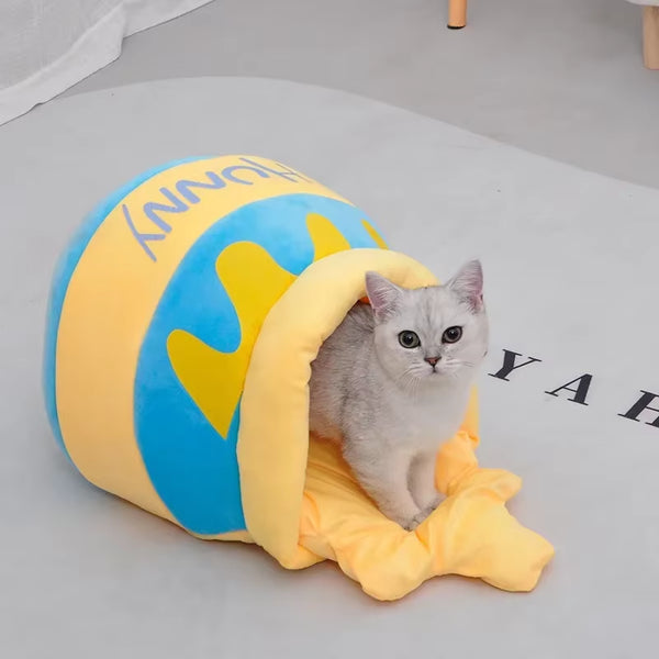 The Purr-fectly Cozy Thickened Honey Jar Cat Bed for Your Feline Royalty