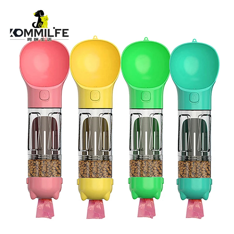 3-in-1 Portable Pet Water Bottle and Food Feeder with Waste Disposal