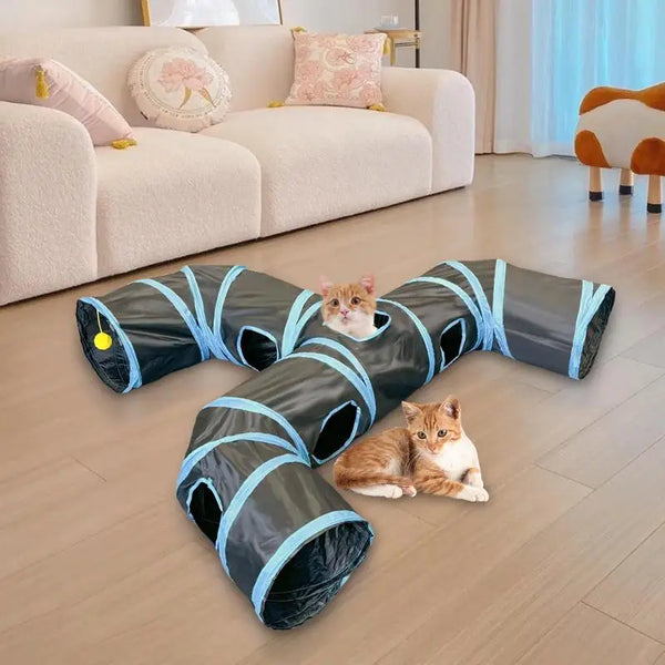 Delightful Cat Tunnel Tube for Indoor Play - Fun, Foldable, and Functional