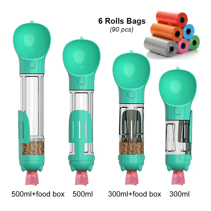 3-in-1 Portable Pet Water Bottle and Food Feeder with Waste Disposal