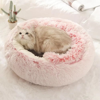 Cozy Plush Pet Bed for Cats and Small Dogs - Perfect for Snuggling and Sleeping