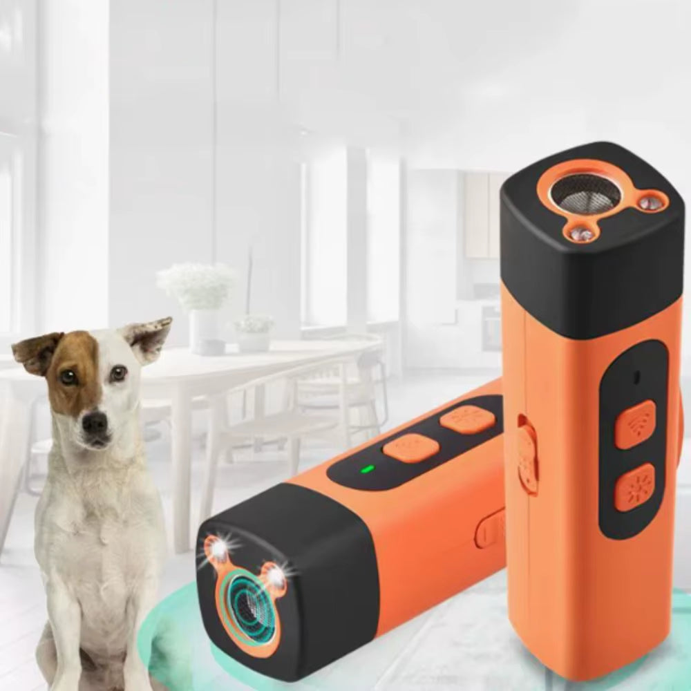 Ultimate Rechargeable Ultrasonic Dog Repeller with Remote Control & LED Flashlight - Your Effective Solution for Anti-Barking Training!