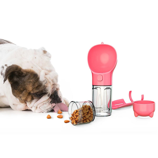 3-in-1 Portable Pet Water Bottle and Food Feeder with Waste Disposal