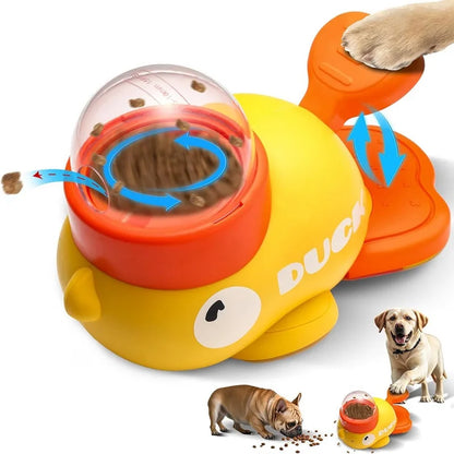 Delight Your Pets with the Cartoon Duck Puzzle Feeder - Interactive Snack Dispenser for Dogs & Cats
