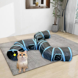 Delightful Cat Tunnel Tube for Indoor Play - Fun, Foldable, and Functional