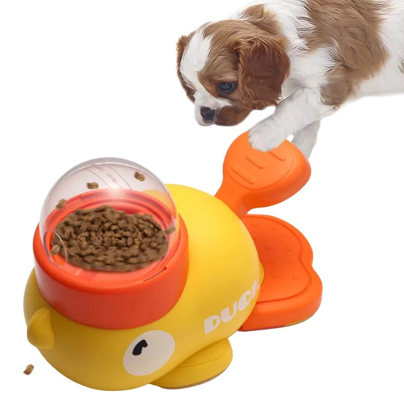 Delight Your Pets with the Cartoon Duck Puzzle Feeder - Interactive Snack Dispenser for Dogs & Cats