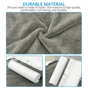 Ultra-Absorbent Microfiber Pet Towel with Convenient Pocket Design for Dogs and Cats