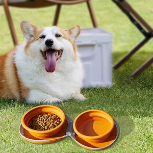 Dual-Function Foldable Silicone Dog Bowl for Travel and Outdoor Adventures