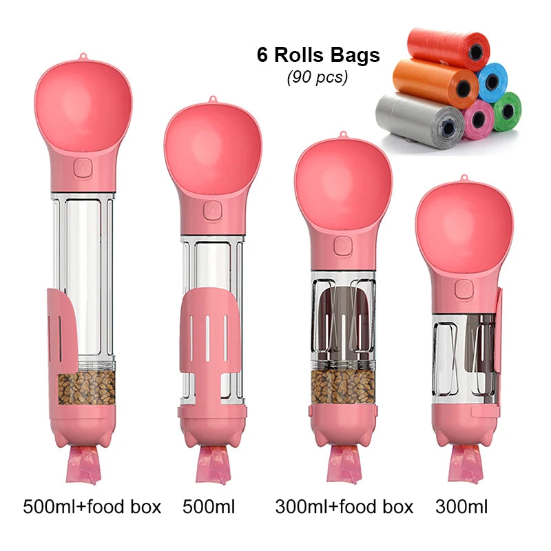 3-in-1 Portable Pet Water Bottle and Food Feeder with Waste Disposal