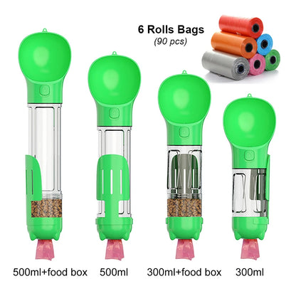 3-in-1 Portable Pet Water Bottle and Food Feeder with Waste Disposal