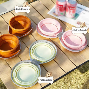 Dual-Function Foldable Silicone Dog Bowl for Travel and Outdoor Adventures