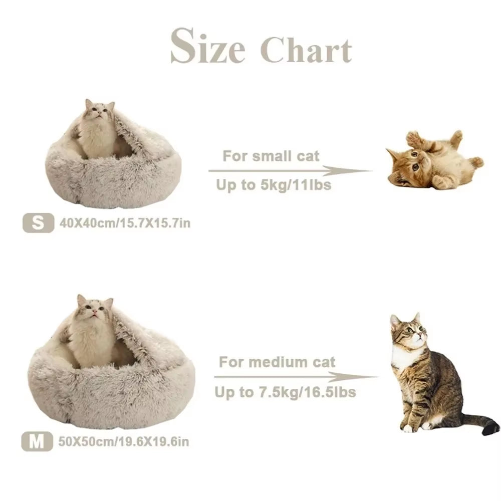 Cozy Plush Pet Bed for Cats and Small Dogs - Perfect for Snuggling and Sleeping