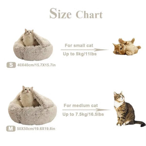 Cozy Plush Pet Bed for Cats and Small Dogs - Perfect for Snuggling and Sleeping