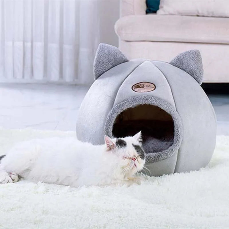 Cozy Plush Cat House for Ultimate Comfort and Warmth