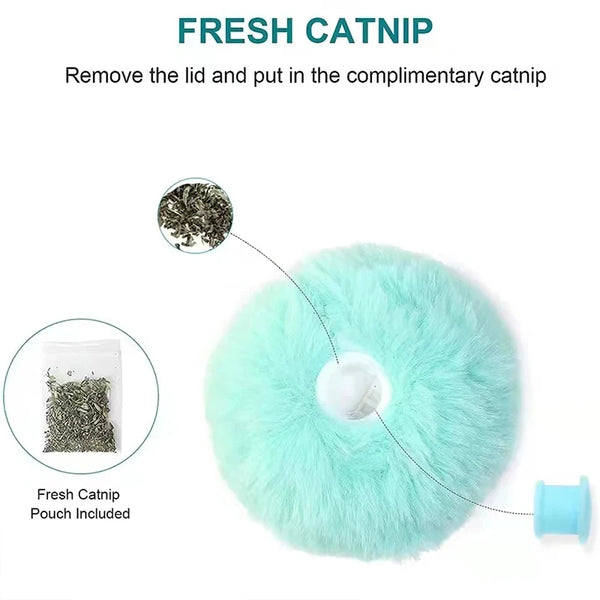 Interactive Plush Smart Cat Toy Ball with Sound and Catnip Training Features