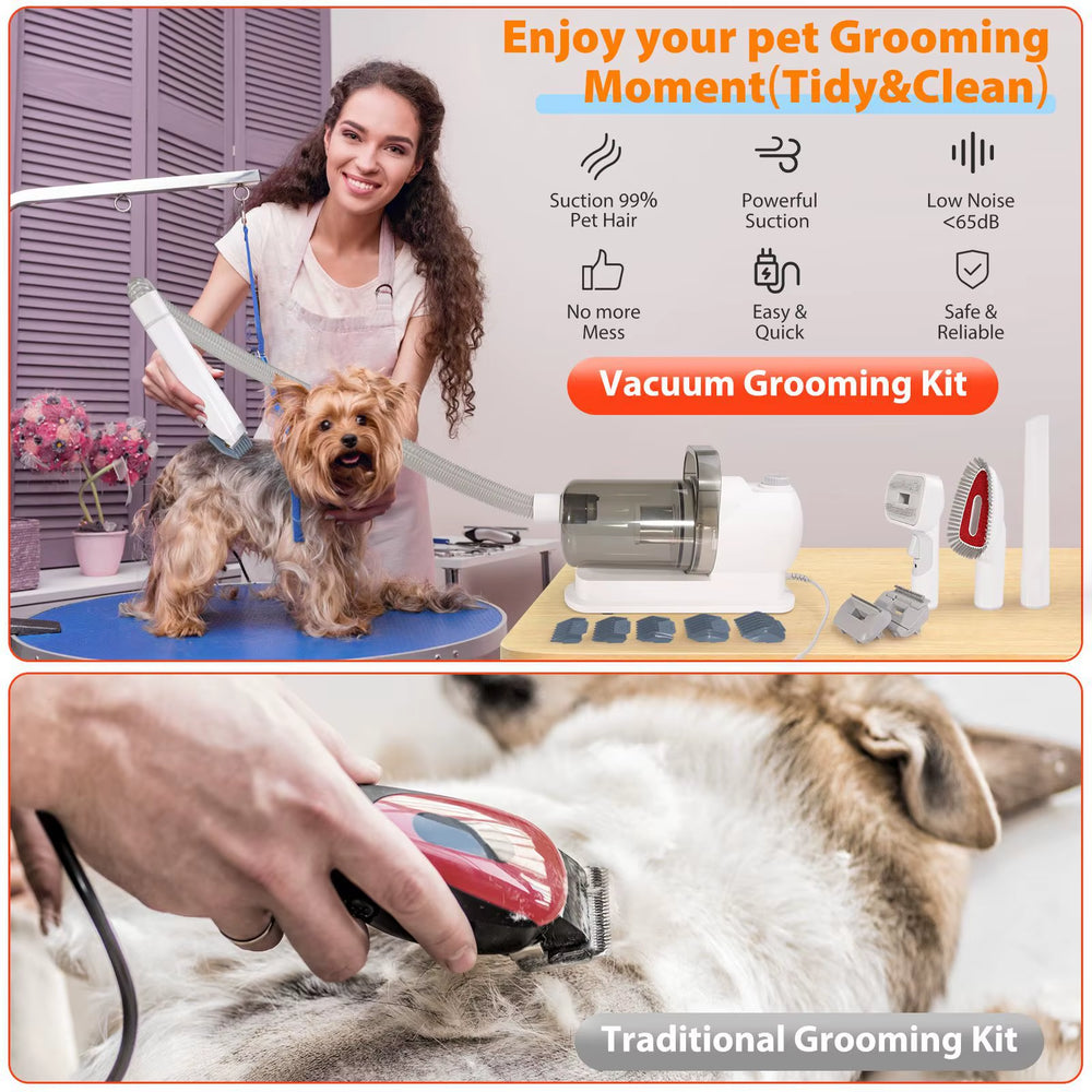 Ultimate Dog Grooming Vacuum Kit with Low Noise Technology and Powerful Suction