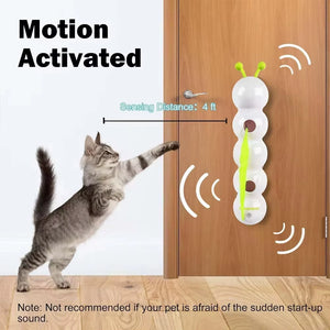 Exciting Interactive Rechargeable Caterpillar Cat Toy - Motion-Activated Wack-a-Worm Teaser for Endless Feline Fun!