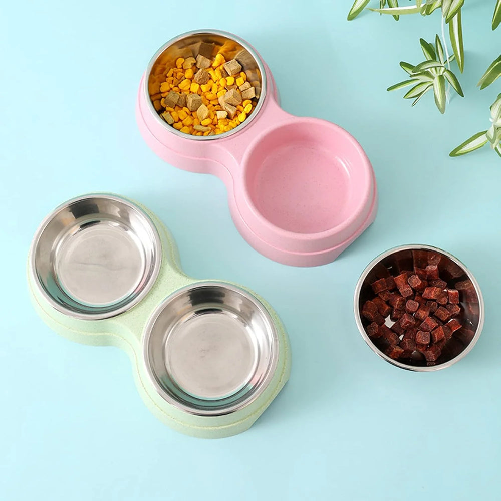 Premium Stainless Steel Double Pet Bowls for Small Dogs - Convenient and Durable Feeding Solution
