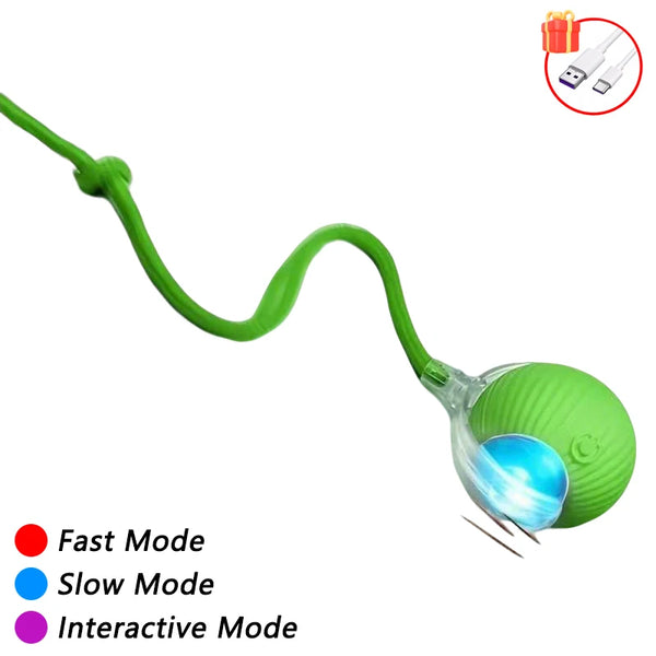 Rechargeable Auto Interactive Cat Ball with Faux Tail Wireless Smart Motion Sensor Cat Toy for Indoor Cats Pet Accessories