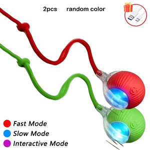 Rechargeable Auto Interactive Cat Ball with Faux Tail Wireless Smart Motion Sensor Cat Toy for Indoor Cats Pet Accessories