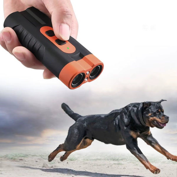 Ultimate Rechargeable Ultrasonic Dog Repeller with Remote Control & LED Flashlight - Your Effective Solution for Anti-Barking Training!