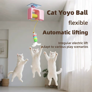 Electric Interactive Cat Teasing Stick Toy Elastic Rope Automatic Flying Bird Cat Toy Pet Stress Relief Toys for Cats