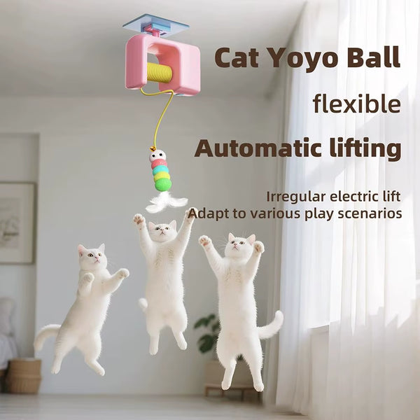 Electric Interactive Cat Teasing Stick Toy Elastic Rope Automatic Flying Bird Cat Toy Pet Stress Relief Toys for Cats
