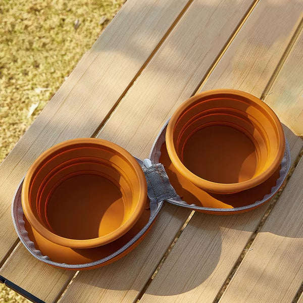 Dual-Function Foldable Silicone Dog Bowl for Travel and Outdoor Adventures
