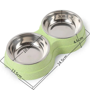 Premium Stainless Steel Double Pet Bowls for Small Dogs - Convenient and Durable Feeding Solution
