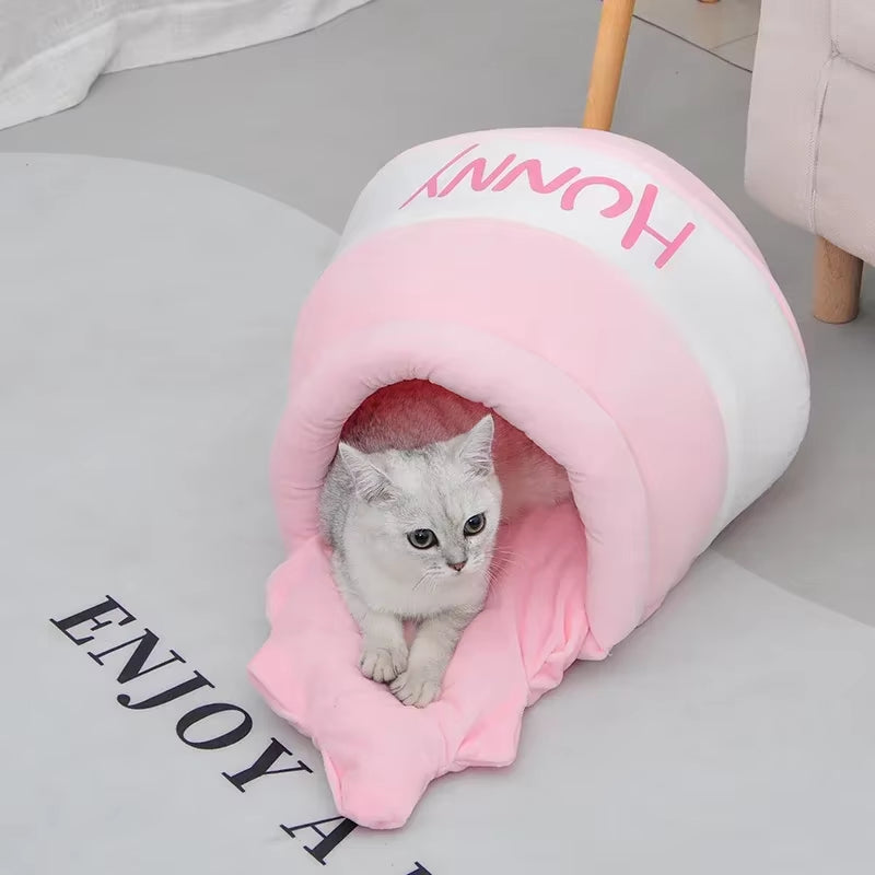 The Purr-fectly Cozy Thickened Honey Jar Cat Bed for Your Feline Royalty