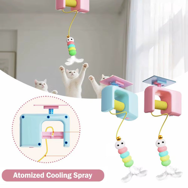 Electric Interactive Cat Teasing Stick Toy Elastic Rope Automatic Flying Bird Cat Toy Pet Stress Relief Toys for Cats