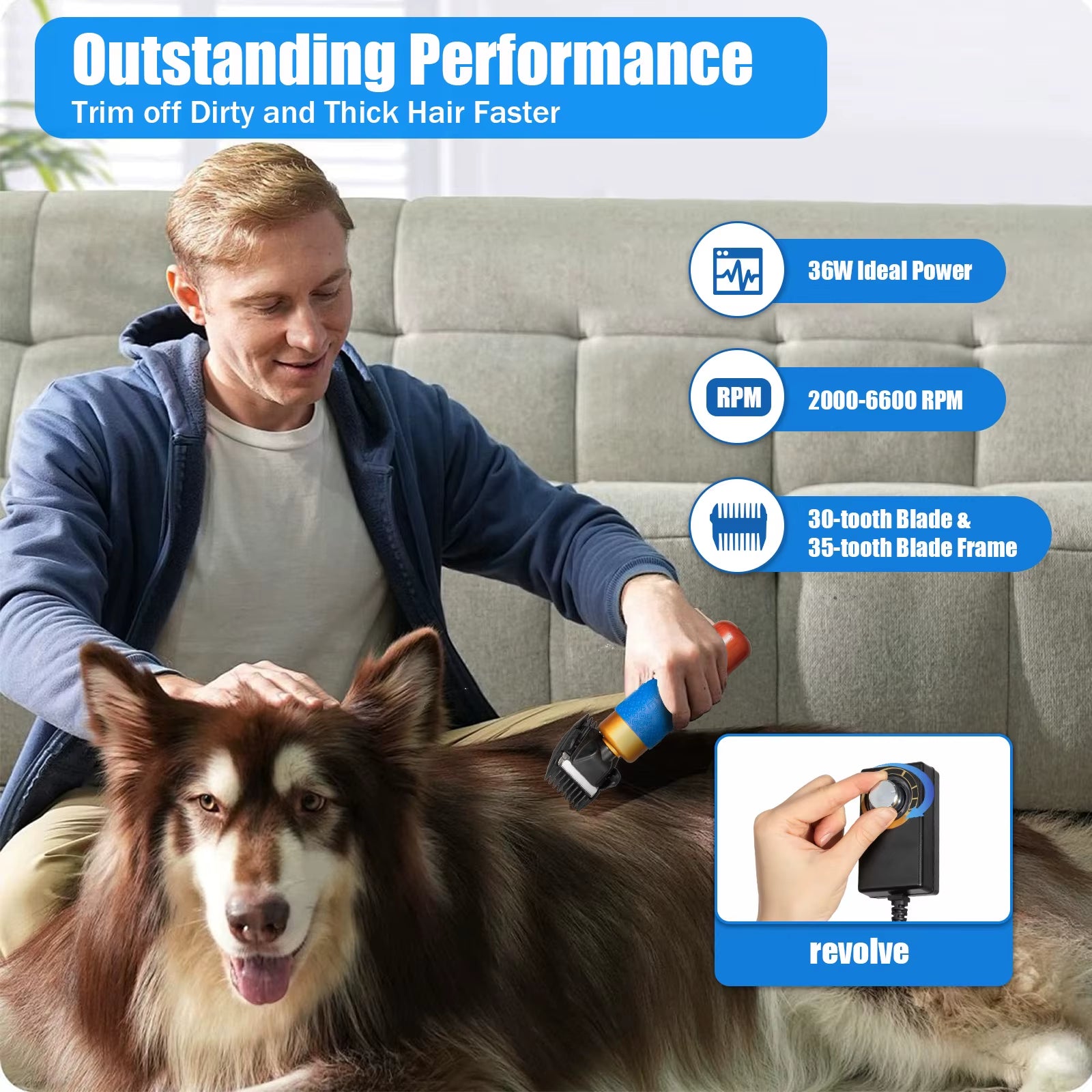 Electric Dog Hair Trimmer - Professional Grooming Tool for Pets