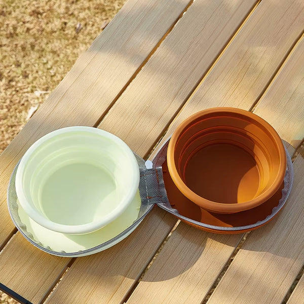 Dual-Function Foldable Silicone Dog Bowl for Travel and Outdoor Adventures