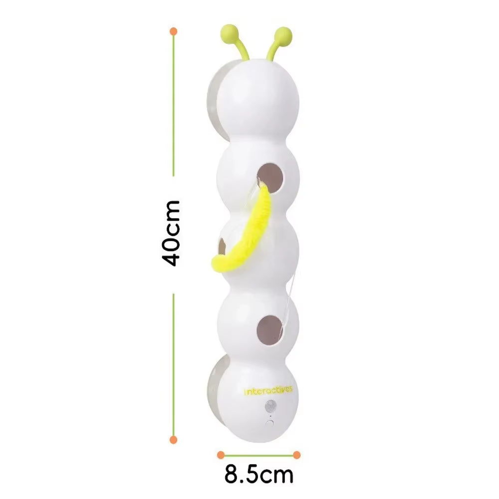 Exciting Interactive Rechargeable Caterpillar Cat Toy - Motion-Activated Wack-a-Worm Teaser for Endless Feline Fun!