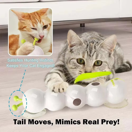 Exciting Interactive Rechargeable Caterpillar Cat Toy - Motion-Activated Wack-a-Worm Teaser for Endless Feline Fun!