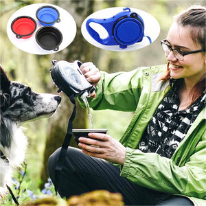 Three in One Dog Leash with Water Bottle and Cup Durable Pet Walking Lead for Dogs Portable Reflective Traction