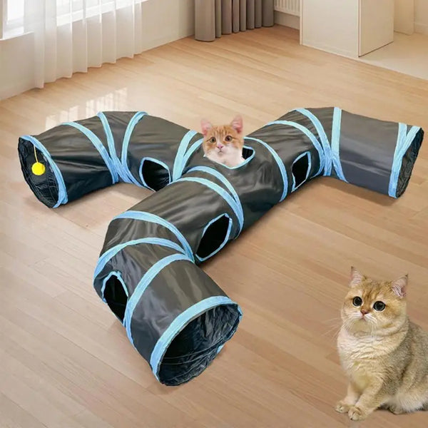 Delightful Cat Tunnel Tube for Indoor Play - Fun, Foldable, and Functional
