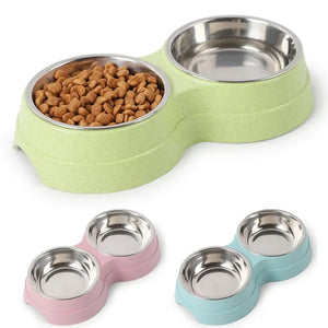Premium Stainless Steel Double Pet Bowls for Small Dogs - Convenient and Durable Feeding Solution