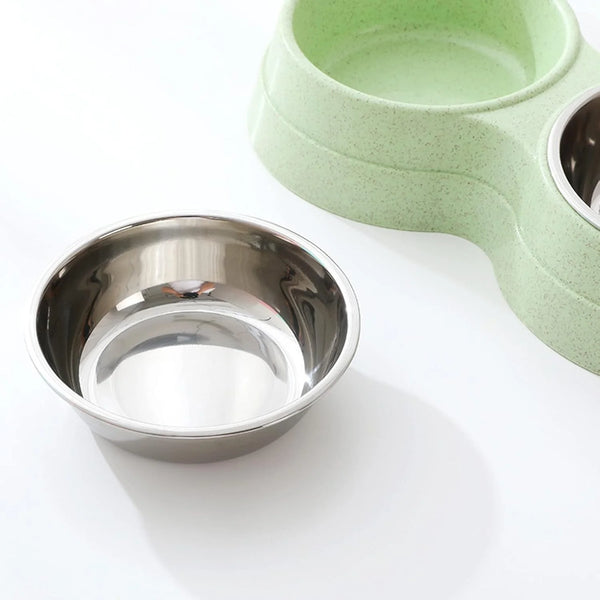 Premium Stainless Steel Double Pet Bowls for Small Dogs - Convenient and Durable Feeding Solution