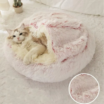 Cozy Plush Pet Bed for Cats and Small Dogs - Perfect for Snuggling and Sleeping