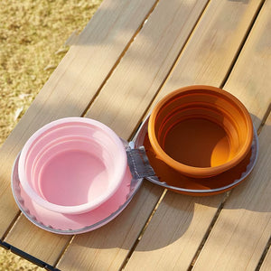 Dual-Function Foldable Silicone Dog Bowl for Travel and Outdoor Adventures